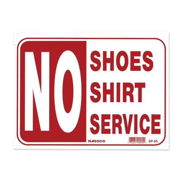 画像1: 靴とシャツ未着用の方にはサービスしません (1)