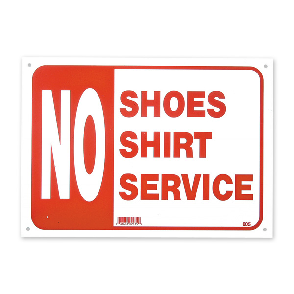 画像1: 靴とシャツ未装着の方にはサービスしません (1)